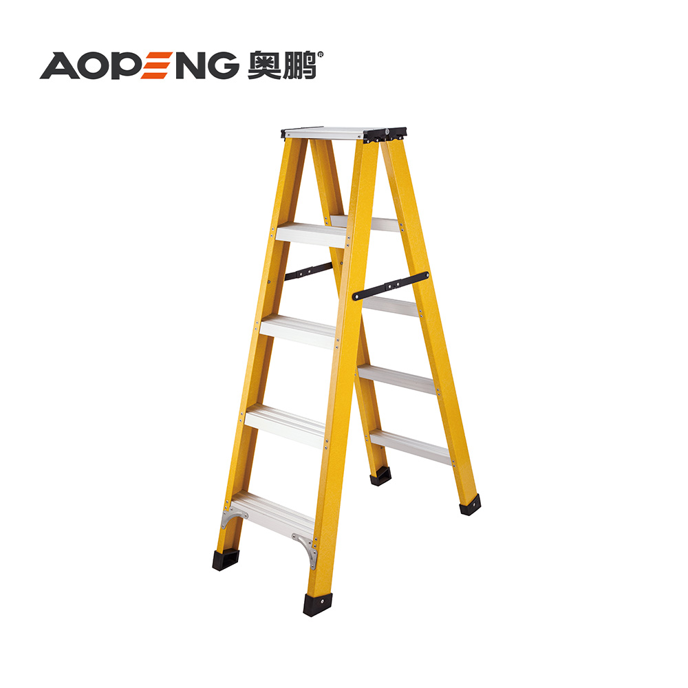 Two side steps fiberglass ladder