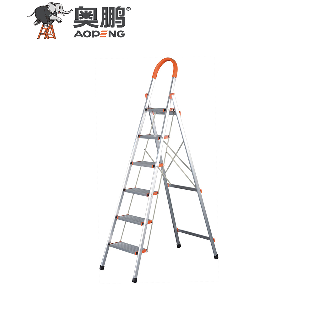 AP-2402 2 Step ladder, household aluminium folding step ladder, with wide anti-slip pedal, convenient handgrip, max capacity 150kg