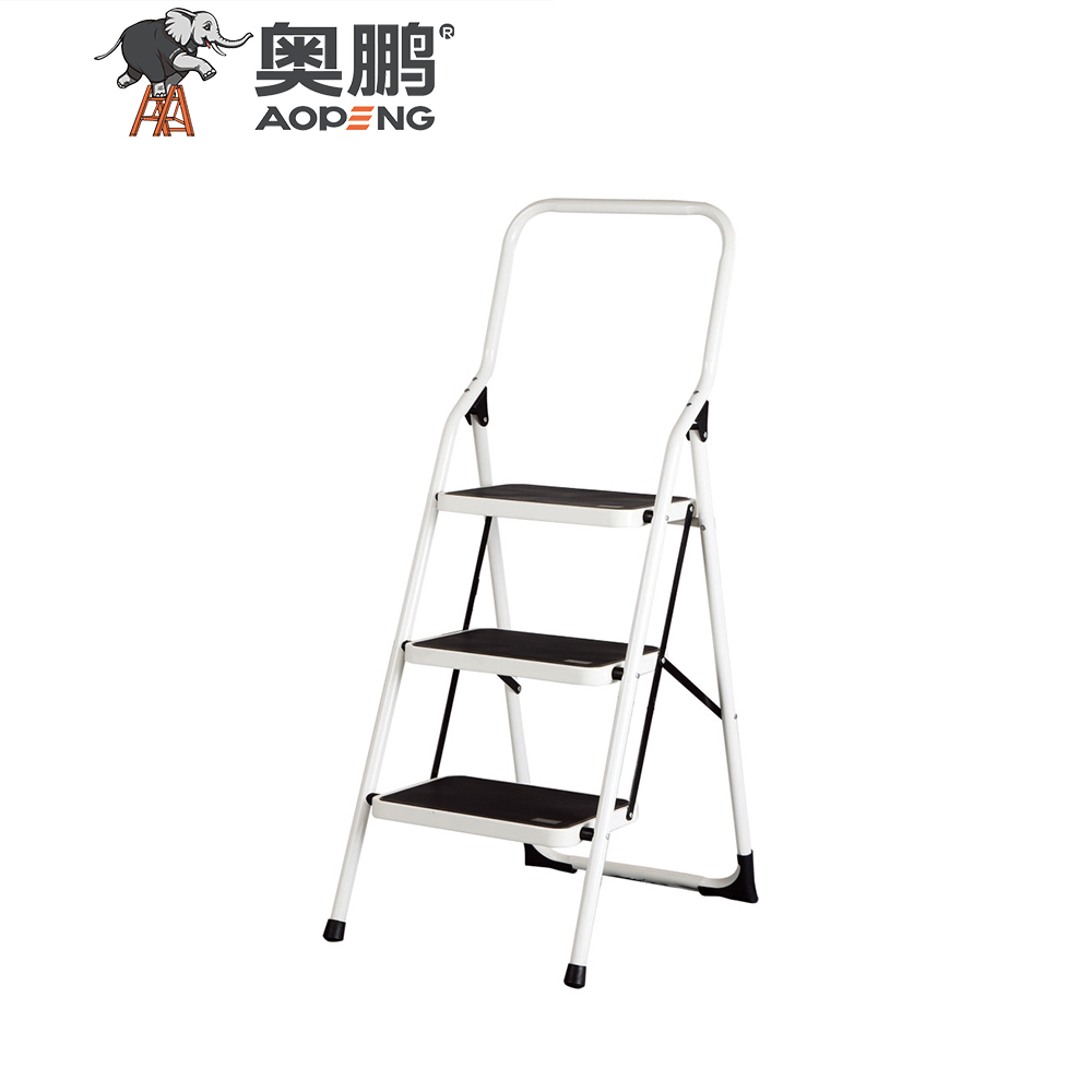 AP-1102C 2 Steps ladder with handgrip anti-slip sturdy and wide pedal multi-use for household and office handgrip step stool ladders, space saving, household steel step ladder max capacity 150kg