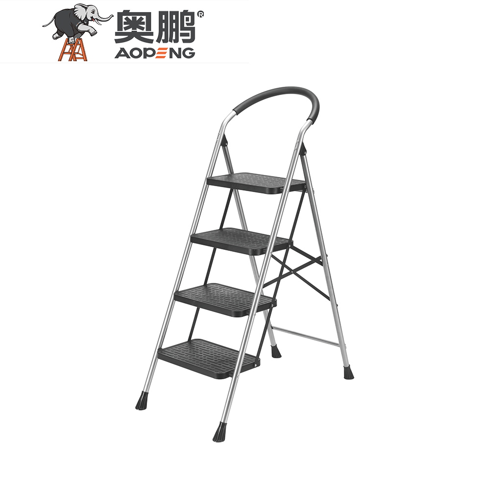 AP-1104AH Four step ladder, folding step stool, step stool with wide anti-slip pedal, lightweight, portable folding step ladder with handgrip