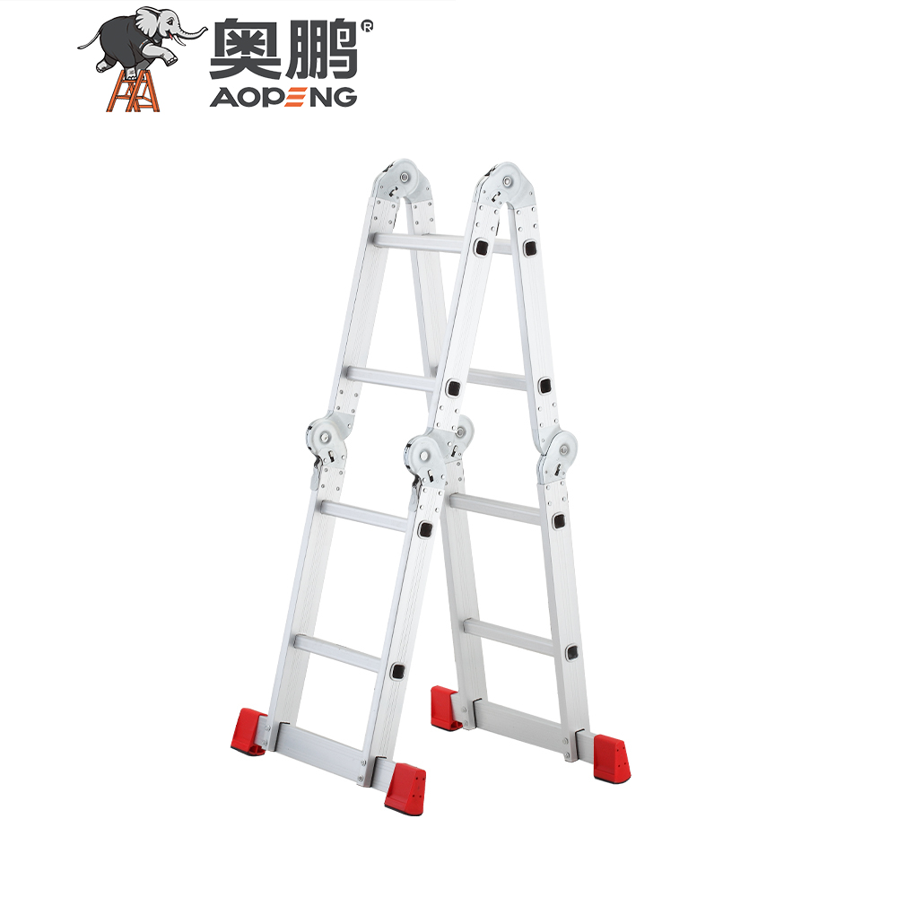 AP-403B Aopeng folding ladder heavy duty step tall ladders multipurpose aluminum extension scaffolding platform, 150kg