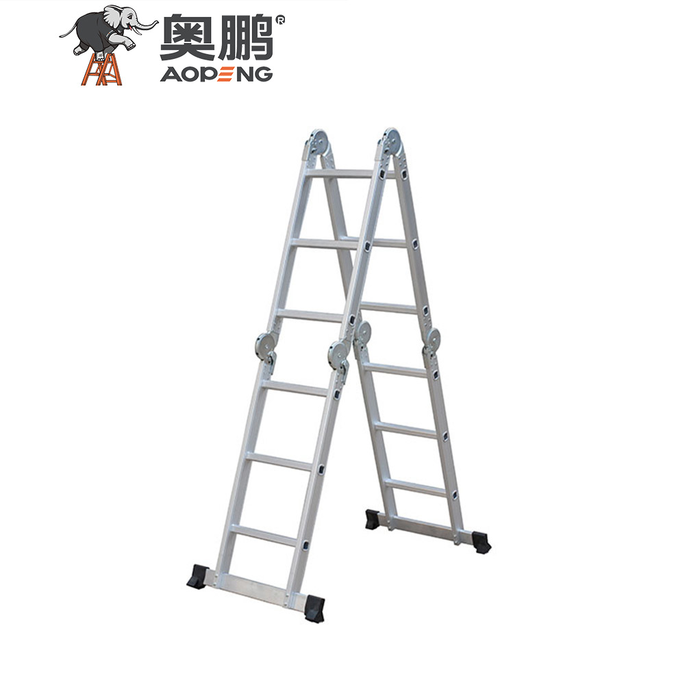 AP-403A Aopeng folding ladder heavy duty step tall ladders multipurpose aluminum extension scaffolding platform, 150kg