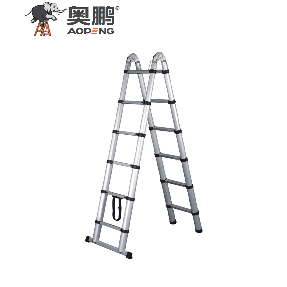 AP-509A-320 Aopeng extension telescopic a-frame ladder 3.2m multi-purpose aluminum portable ladder 150kg loading