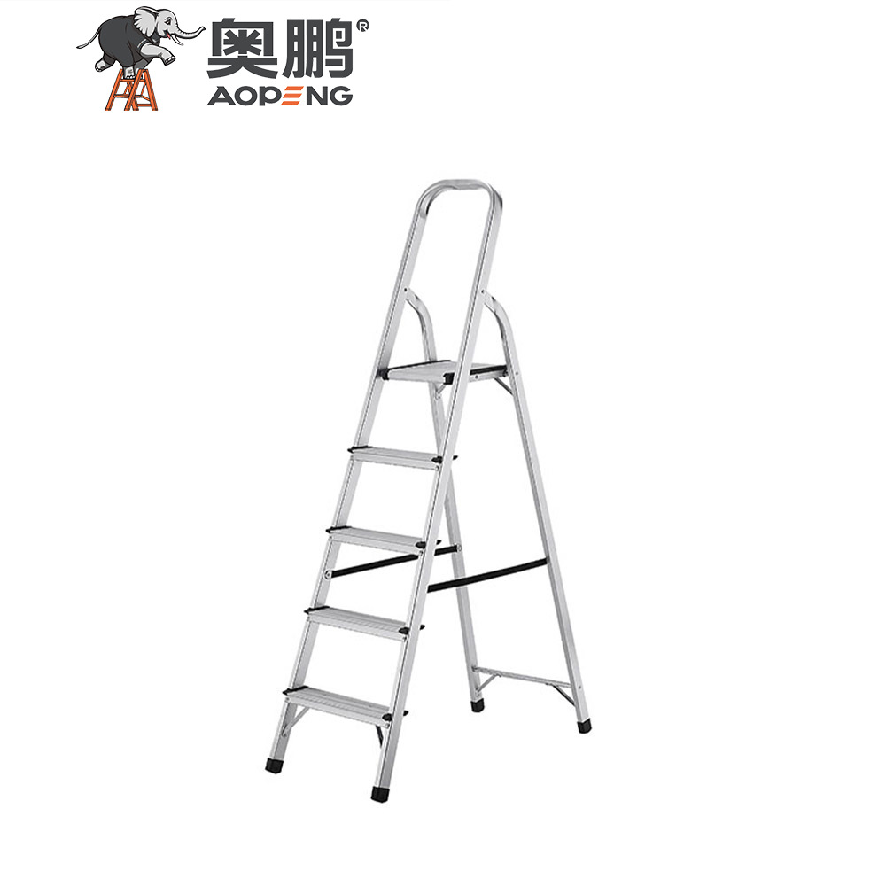 AP-2345 5 Step ladder, household aluminium folding step ladder, with wide anti-slip pedal, convenient handgrip, max capacity 150kg